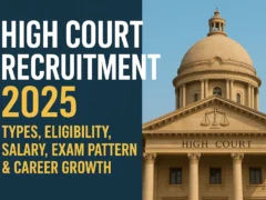 Explore the complete guide to High Court Recruitment 2025. Learn about different types of posts, eligibility criteria, exam pattern, salary structure, and career growth opportunities in India’s High Courts.