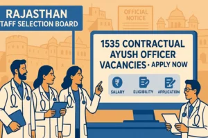 Read more about the article Rajasthan Ayush Officer Recruitment 2025: Notification for 1535 Posts