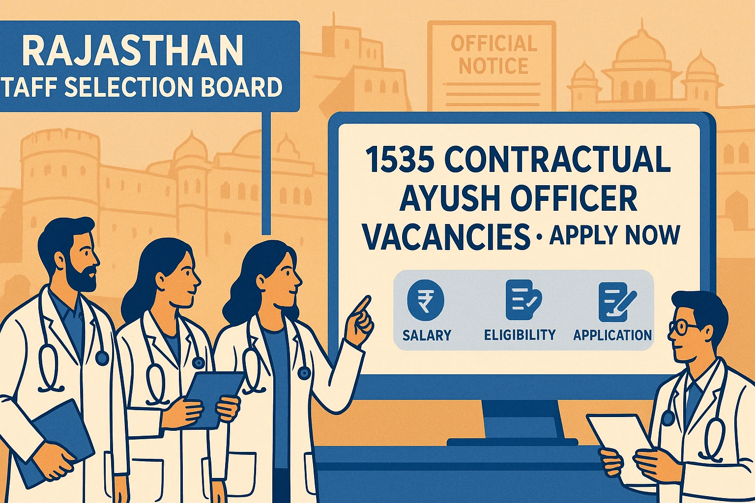 Read more about the article Rajasthan Ayush Officer Recruitment 2025: Notification for 1535 Posts
